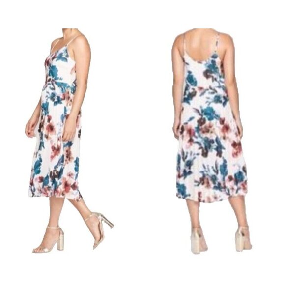 A New Day Floral Watercolor Midi Dress XXL Romantic Soft Cottagecore Chic Mod Vt - Picture 1 of 12